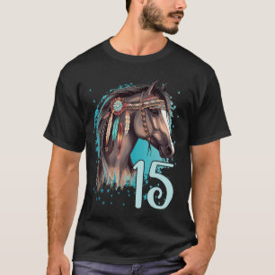 Camiseta Aniversário 15 Meninas Cavalgada Cavalo Estábulo Q