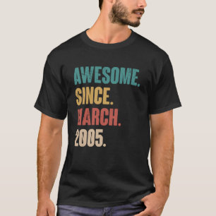 Camiseta Aniversário 18ª decoração Março 18 Anos Vintag
