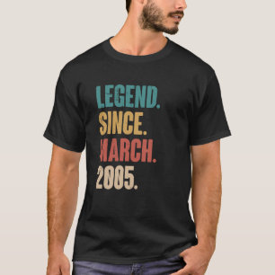 Camiseta Aniversário 18ª decoração Março 18 Anos Vintag