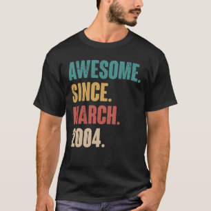 Camiseta Aniversário 19º Decoração Março 19 Anos Vintag