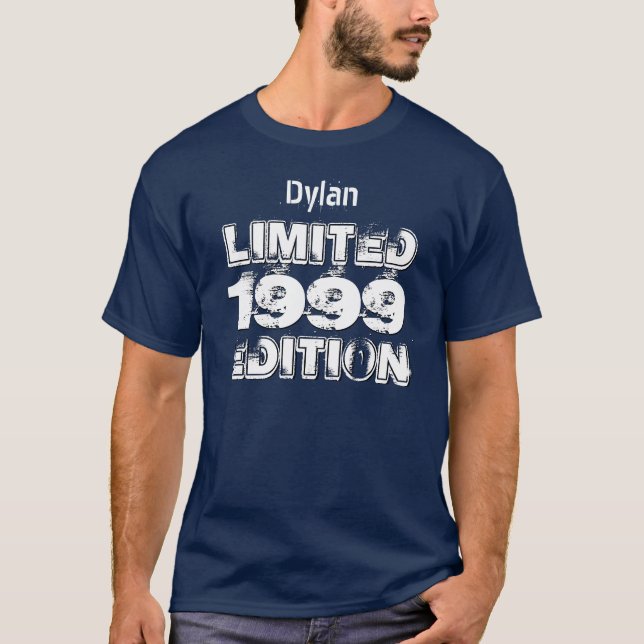 Camiseta Aniversário 1999 do Ltd Ed 16o ou algum marinho (Frente)