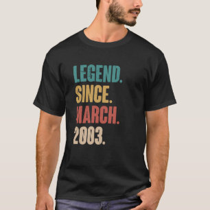 Camiseta Aniversário 20 Decoration Março 20 Anos Vintag