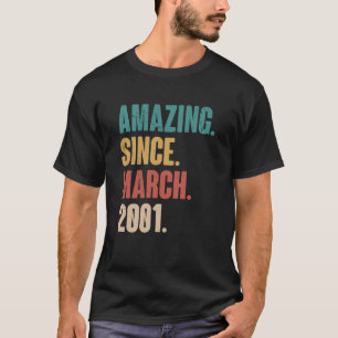 Camiseta Aniversário 22.ª Decoração Incrível Desde março de