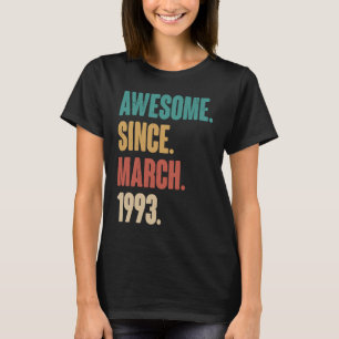 Camiseta Aniversário 30 Decoration Março 30 Anos Vintag