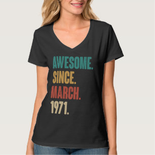 Camiseta Aniversário 52ª Decoração Março 52 Anos Vintag