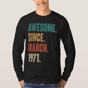 Camiseta Aniversário 52ª Decoração Março 52 Anos Vintag