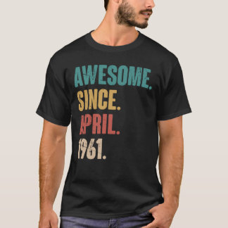 Camiseta Aniversário 62ª Decoração Abril 62 Anos Vintag