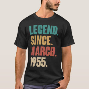 Camiseta Aniversário 68ª Decoração Março 68 Anos Vintag
