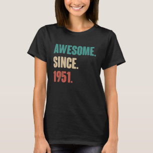 Camiseta Aniversário 72ª Decoração 72 anos Vintage 1951