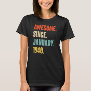 Camiseta Aniversário, 83ª decoração Janeiro, 83 anos Vint