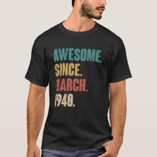 Camiseta Aniversário, 83ª Decoração Março, Vintag, 83 Anos
