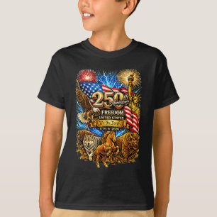 Camiseta Aniversário americano vintage 250º 1776-2026