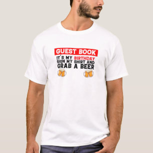 Camiseta Aniversário Assinar Meu E Pegar Um Livro De Convid