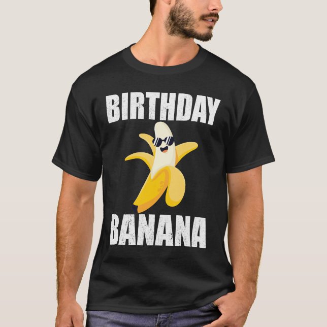Camiseta Aniversário Banana Vintage Bday Bananas Party Frut (Frente)