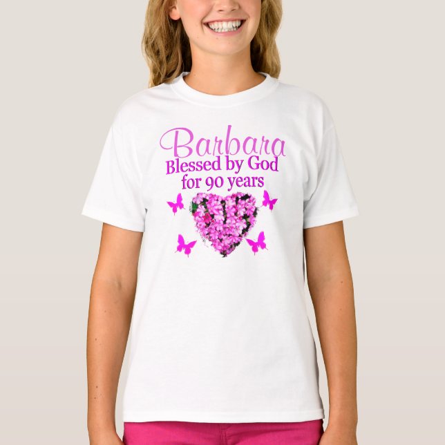Camiseta ANIVERSÁRIO bonito FLORAL PERSONALIZADO DO PINK (Frente)