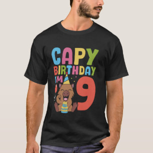 Camiseta Aniversário Capy Estou com 9 Aniversário de 9 anos