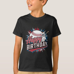Camiseta Aniversário Colorido de Beisebol