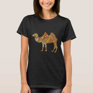 Camiseta Aniversário Colorido de Camelos Flores