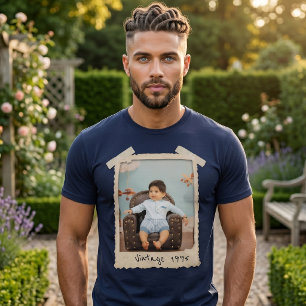 Camiseta Aniversário com Foto Vintage Personalizada