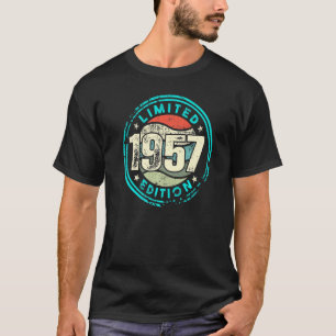 Camiseta Aniversário Com Nascer Em 1957