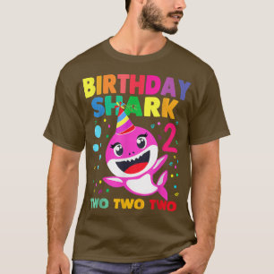 Camiseta Aniversário Crianças Tubarões De 2 Anos Matchi seg