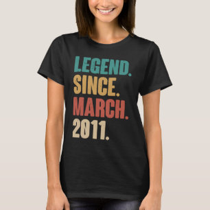 Camiseta Aniversário da 12 Marcha de 12 Anos Vintag