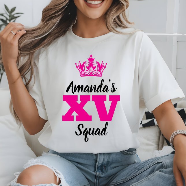 Camiseta Aniversário da 20 do Esquadrão Mis Quince Personal (Criador carregado)
