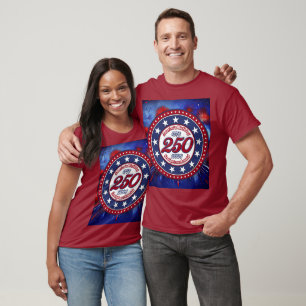 Camiseta Aniversário da América Semiquin Gráfico Fogos de A