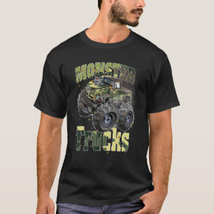 Camiseta Aniversário da Camuflagem Monster Trucks
