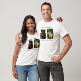 Camiseta Aniversário da Colagem de Fotos em Preto e Branco