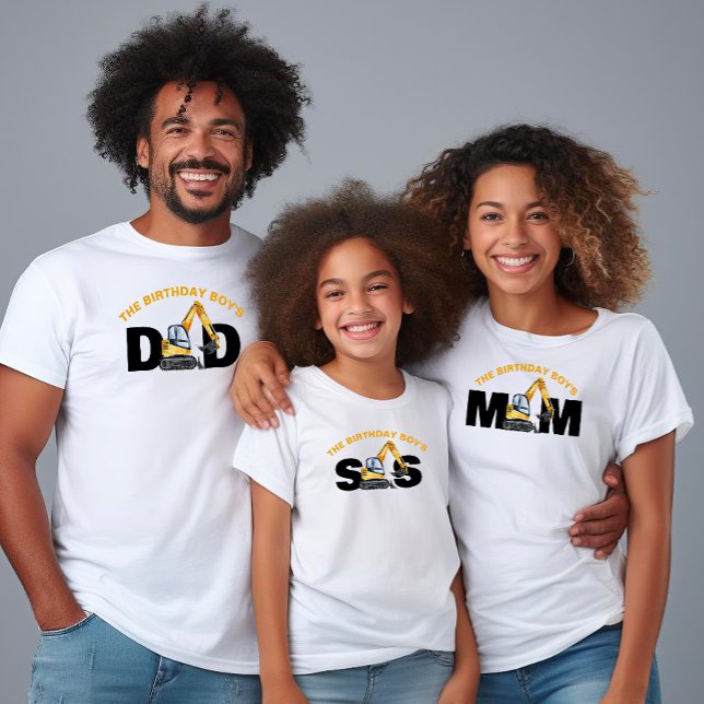 Camiseta Aniversário da Construção Familiar Irmã Pai Mãe (Criador carregado)