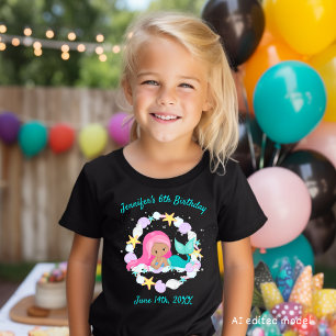 Camiseta Aniversário da Convidada de Honra Sereia Mágica Fo