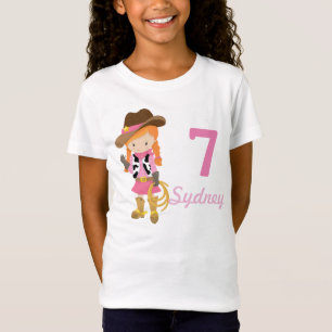 Camiseta Aniversário da Cowgirl Personalizada