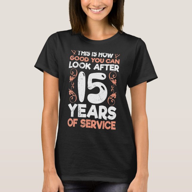 Camiseta Aniversário da Empresa 15 Anos de Trabalho Anivers (Frente)