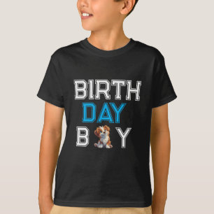 Camiseta Aniversário da Festa Puppy Cachorro das Crianças