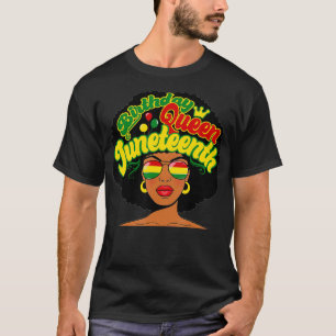 Camiseta Aniversário da História Negra Afro da Rainha Jun