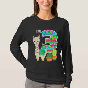 Camiseta Aniversário da Llama Estou com 3 Tema de Llama de