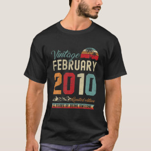 Camiseta Aniversário Da Retro 12, 12 Anos De Fevereiro De 2