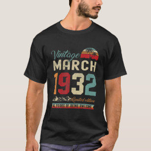 Camiseta Aniversário Da Retro 90, 90 Anos De Março De 1932