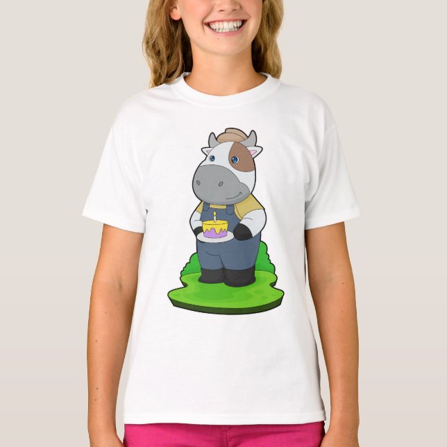 Camiseta Aniversário da Vaca Fazendeiro (Frente)