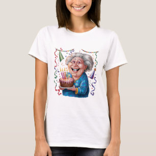 Camiseta Aniversário da Vovó com Grande Sorriso