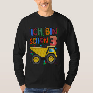 Camiseta Aniversário das crianças Trator alemão Texto ich c