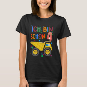 Camiseta Aniversário das crianças Trator alemão Texto ich c