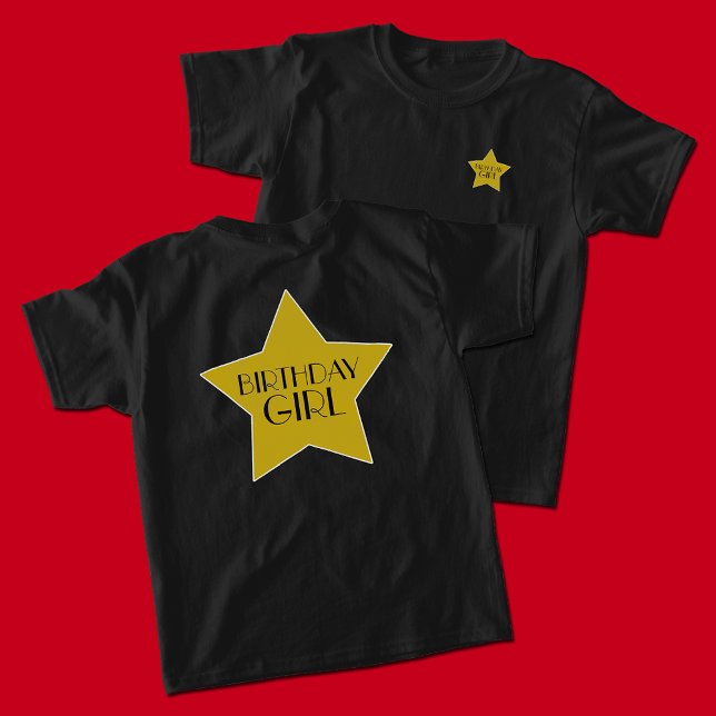 Camiseta Aniversário das Estrelas Douradas e Negras de Holl (Criador carregado)