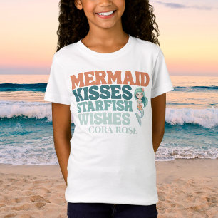 Camiseta Aniversário das Meninas Sereia Debaixo do Mar