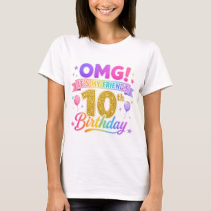 Camiseta Aniversário de 10 anos Amigo OMG É o 10º ano diver