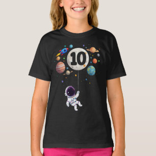 Camiseta Aniversário de 10 Anos Astronauta 10º Aniversário