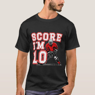 Camiseta Aniversário de 10 anos de hóquei no gelo Menino de