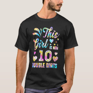 Camiseta Aniversário de 10 anos Esta Menina Agora Tem 10 D
