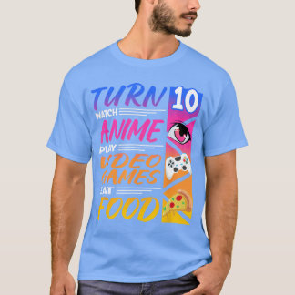 Camiseta Aniversário de 10 anos I Mangá I Jogador I Pizza K